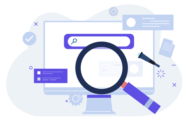 Search Engine Concept With Magnifying Glass